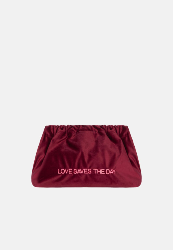 Love Saves The Day - Velvet Clutch Bag